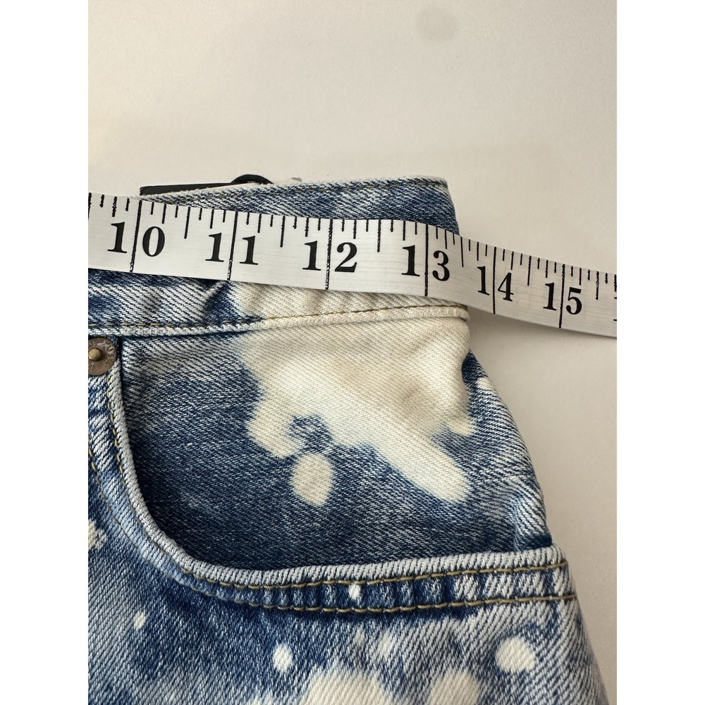 New RE/DONE 70s High Rise Denim Shorts Splash Jean Women's 25 Blue Button Fly‎ - Picture 7 of 11
